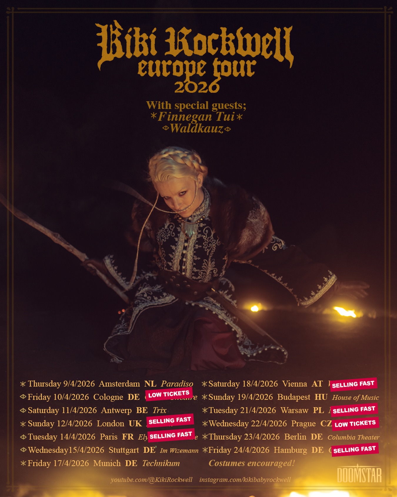 Kiki Rockwell Europe Tour 2026 Tour Poster 2026